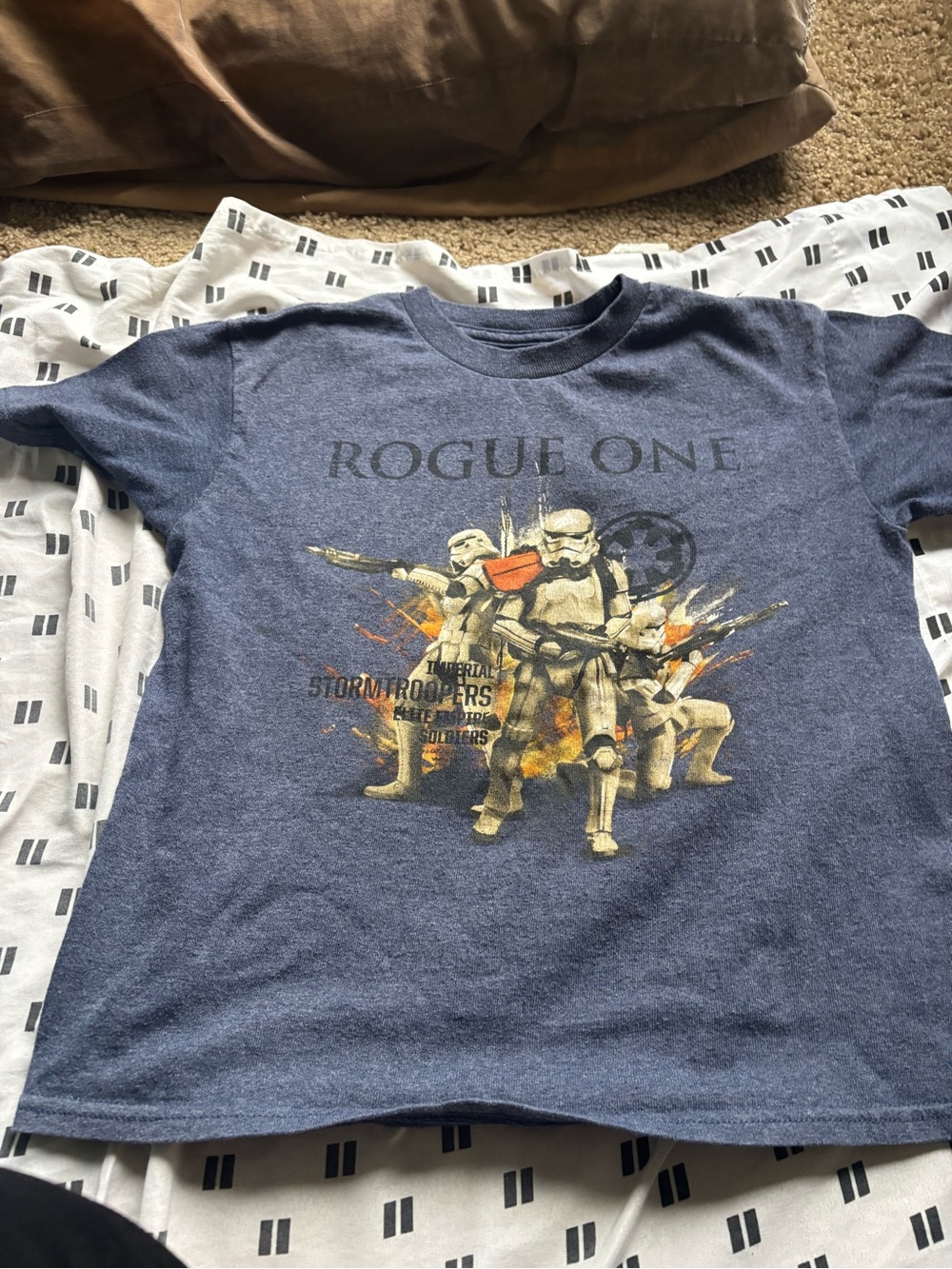 Star Wars Navy Tee with Cream and Orange Stormtrooper Graphic